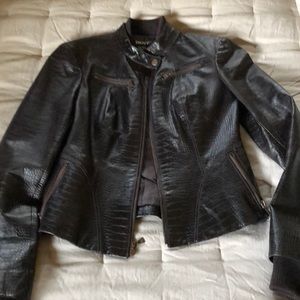 Vintage DKNY leather moto jacket, size 2